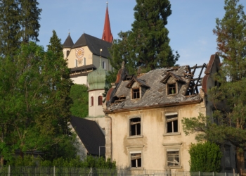 Die Grundstruktur der Häusle-Villa in Rankweil bleibt trotz Großbrand erhalten. (© Marktgemeinde Rankweil)