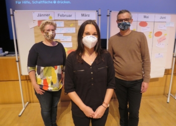 Organisations-Team: Kriemhild Büchel-Kapeller, Raphaela Reheis („zämma leaba“) und Martin Herburger