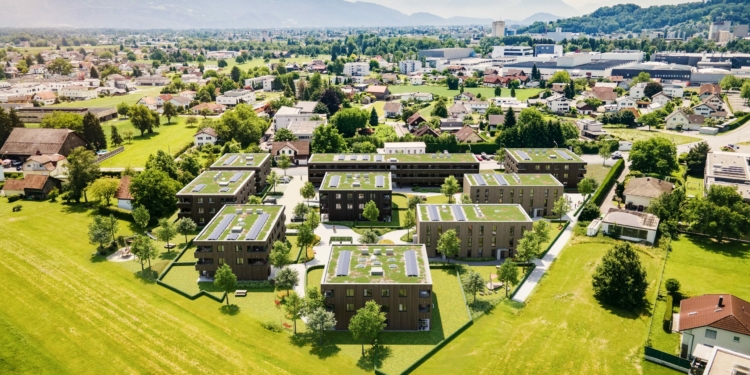 Auf dem 13.000 m² großen Grundstück am Ortseingang von Höchst errichten i+R Wohnbau und die Wohnbauselbsthilfe den Wohnpark „Am Römerstein“.