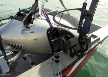 Tragflächen-Hubschrauber in den See abgestürzt  Absturz, Foto: Maurice Shourot
