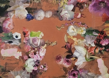 Johan Jansen - Blumenbeet #22, Öl auf Kupfer, 100x100 cm, 2023