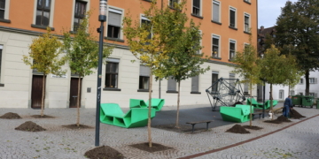 Baumpflanzungen im Gymnasiumhof. © Stadt Feldkirch