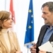 Landesstatthalterin Dr. Barbara Schöbi-Fink mit Karlheinz Kindler (IV). Foto: Land Vorarlberg/A. Serra