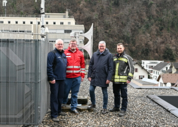 Die neue Sirene auf dem Dach der Rettungsabteilung. © Stadt Feldkirch