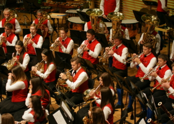 Der Vorarlberger Blasmusikverband (VBV) feiert 2024 seinen 100. Geburtstag. Hier im Bild zu sehen ist der Musikverein Lingenau. Foto: Verein