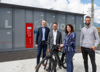 Neue Radboxen am Bahnhof Ludesch. Foto: VMOBIL
