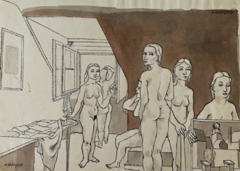 Khüny Walter, Mischtechnik auf Papier, 1954