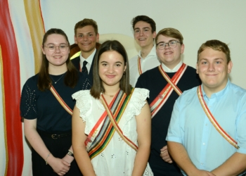 Der neugewählte Clunia-Vorstand (vlnr: Marie Hammerer, Luca Schöch, Sophia Stieger, Jonas Prenn, Jakob Hammerer, Maximilian Mayr) Photonachweis: KMV Clunia/Öller