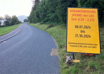 Verkehrsbehinderungen entlang der L 66, Feldkircher Straße und der L 193, Faschinastraße. Foto: Land Vorarlberg