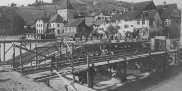 Bau der Kaiser-Franz-Josef-Brücke. Foto: Stadtarchiv Feldkirch