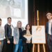 Präsentierten das neue „Kunstwerk für die Ewigkeit“: Barbara Flügel, Carola Eugster und Andreas Uher vom Verein VergissMichNicht mit den beiden Künstlerinnen Jackie Monteiro (ganz links) und Maribel Rico (2. von rechts).