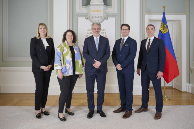 Die Regierungsrat-Stellvertreterinnen und Stellvertreter Norma Heidegger, Karin Zech-Hoop, Christoph Büchel, Orlando Wanner, Andreas Haber.