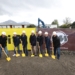 Spatenstich für die Wohnanlage Weidenweg in Dornbirn mit Manuel Hofer (Bauleiter i+R), Julian Mandlburger (Leitung Projektentwicklung i+R), Karlheinz Bayer (Geschäftsführer i+R), Thomas Schöpf (Geschäftsführer Wohnbauselbsthilfe), Mitar Simikic (Bauleiter Wohnbauselbsthilfe), Architekt Josef Nachbaur-Sturm und Stadtrat Christoph Waibel.