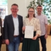(von links): Rektor Jörg-Maria Ortwein, Musikschuldirektor Nikolaus Netzer, Stadträtin Nathalie Koch, Vize-Rektor Florian Kresser und Bibliothekar Gerhard Fend bei der Übergabe.  (Foto: Musikschule Feldkirch)
