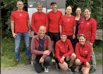 Die Laufpat:en mit Sportstadträtin Nathalie Koch. Foto: Stadt Feldkirch