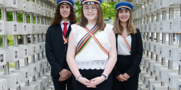 Der Clunia-Vorstand (vlnr:) Kevin Rusch, Marie Hammerer, Lisa-Marie Handle; Bild KMV Clunia/Öller,