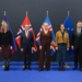 Sabine Monauni, Regierungschefin-Stellvertreterin Liechtenstein, Espen Barth Eide, Aussenminister Norwegen, Þorgerður Katrín Gunnarsdóttir, Aussenministerin Island, Marie Bjerre, Europaministerin Dänemark, Valdis Dombrovskis, EU-Kommissar für Wirtschaft und Produktivität, Umsetzung und Vereinfachung. Bildrechte: EU/FRANCOIS LENOIR