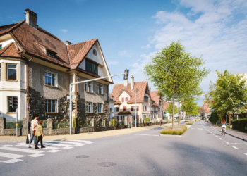So könnte ein Teil der Schillerstraße nach der Verkehrsverlagerung durch den Stadttunnel aussehen (L191). © HOF437.at