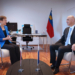 Regierungschefin Brigitte Haas und Alain Berset, Generalsekretär des Europarats beim Höflichkeitsbesuch. (Quelle: IKR/Roland Korner)