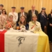 Ehrenpersonen (vlnr) Luca Schöch, Julia Mersich: Jakob Hammerer, Oliver Schreiber, Norbert Fröhlich, Marie Hammerer, Wolfgang Jenny, Nico Galehr, Philip Rusch, Laura Schöch.
Fotonachweis: KMV Clunia/Rusch-Türtscher Photo Festredner Luca Schöch