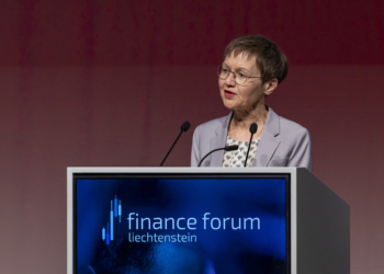 Finance Forum Liechtenstein 2026, Bild aufgenommen im Vaduzersaal in Vaduz am 29.04.2026 - Brigitte Haas, Regierungschefin des Fürstentums Liechtenstein. Foto: Daniel Schwendener/Liechtenstein