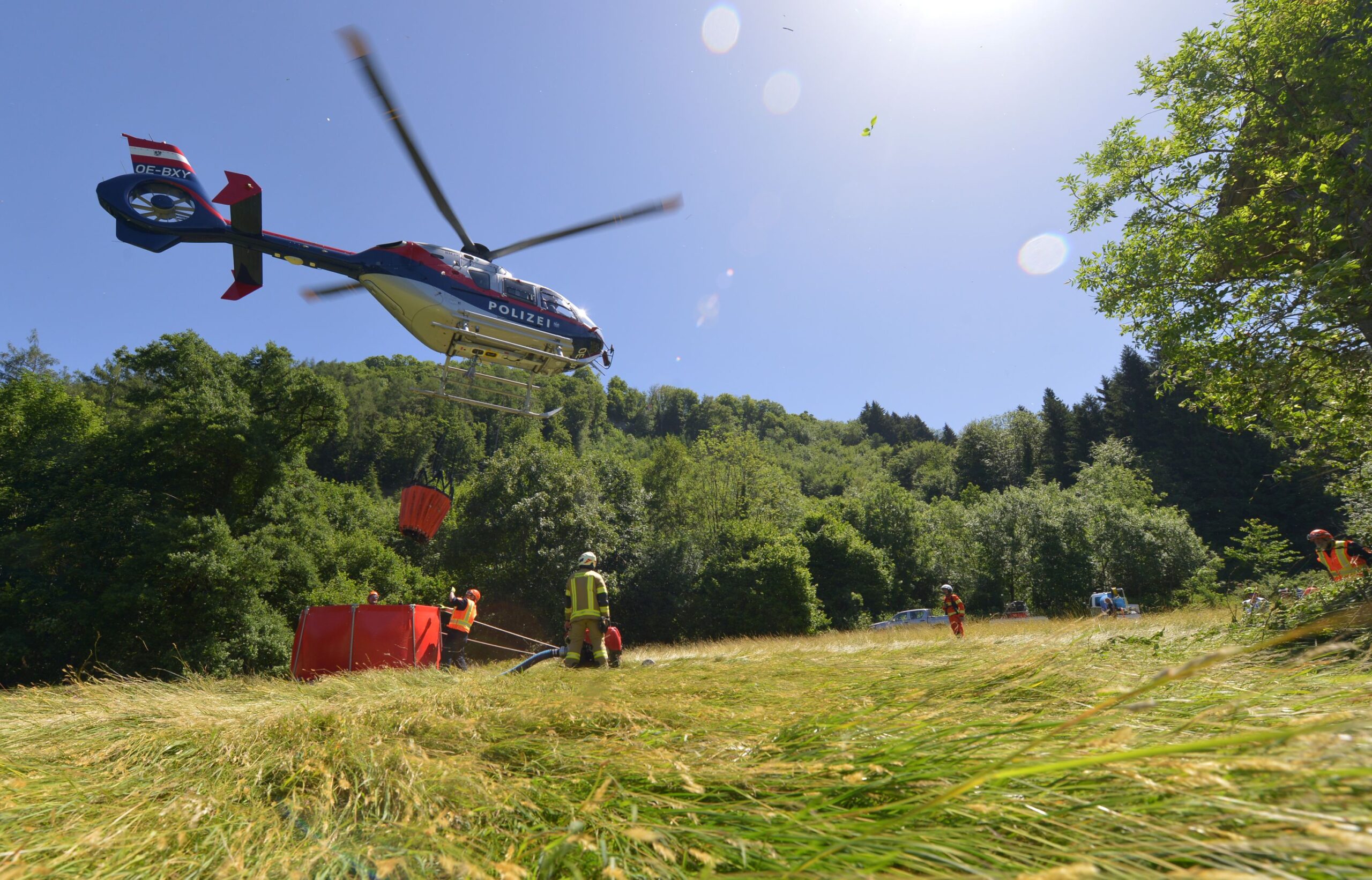 Übungsannahme war ein Waldbrand im Gebiet Hochgastra/Lorex in Richtung Übersaxen. Fotos: MG Rankweil/Oswald/Schobel