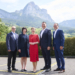 1. August Bundesfeier in Schwyz mit Regierungschefin Brigitte Haas. Auf dem Bild von links nach recht. Kantonsratspräsident Mathias Bachmann, Gemeindepräsidentin Andrea Schelbert, Regierungschefin Brigitte Haas, Landammann Sandro Patierno und Regierungsrat Damian Meier. Bildrechte: IKR/Michael Zanghellini