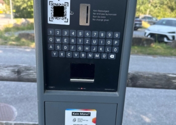 Quishing an Parkuhren. Foto: Landespolizei