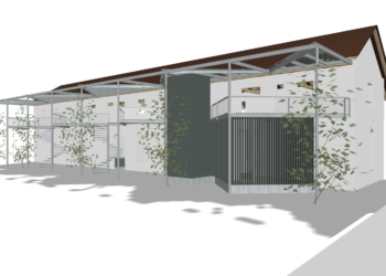 Kulturbrauerei Schaan, Visualisierung neuer Laubengang auf der Rückseite. Bild: Amt für Kultur