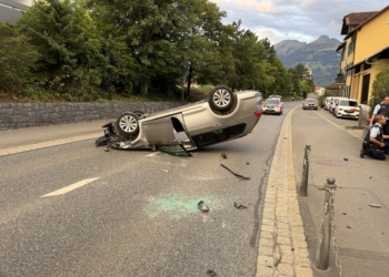 Selbstunfall in Schaan. Foto: Landespolizei