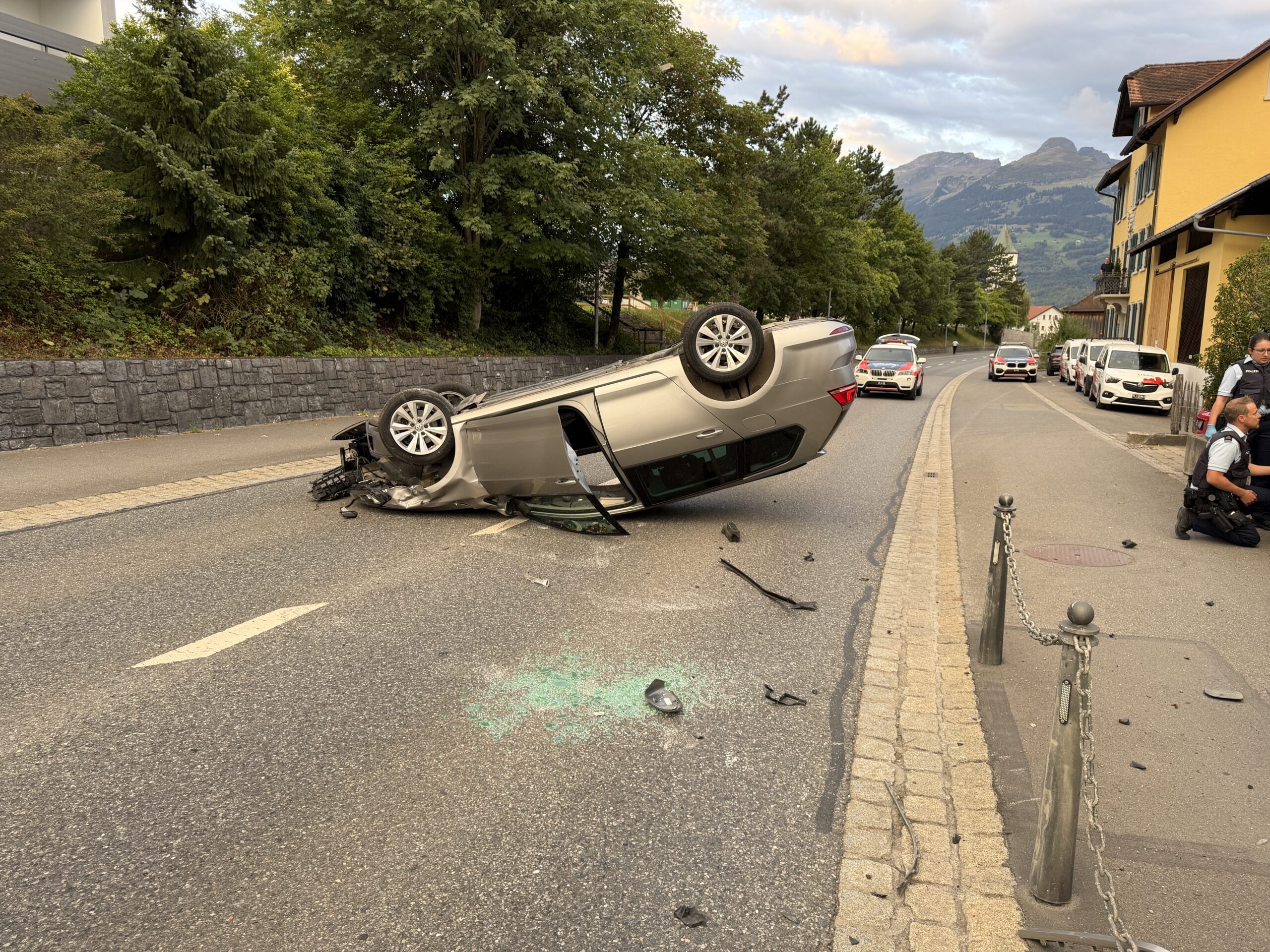 Selbstunfall in Schaan. Foto: Landespolizei