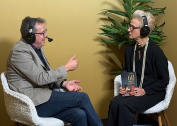 Wolfgang Frick im Live-Messetalk mit Heidi Bereuther (Expertenportal), Frankfurter Buchmesse 2026 · © privat