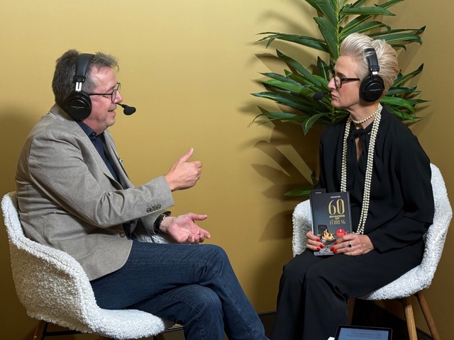 Wolfgang Frick im Live-Messetalk mit Heidi Bereuther (Expertenportal), Frankfurter Buchmesse 2026 · © privat